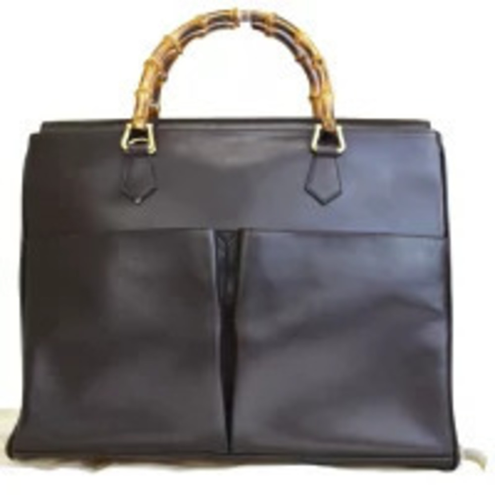 Gucci Bamboo Handbag Brown Leather
